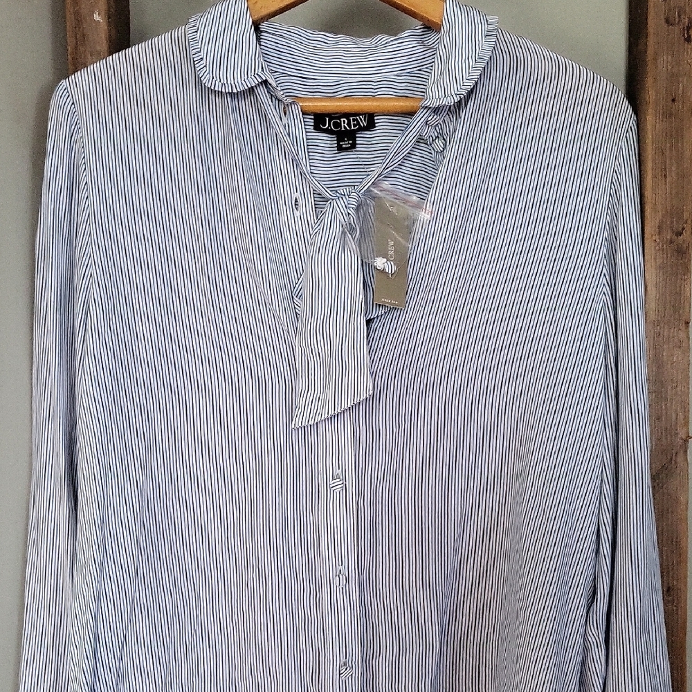 J. Crew Navy Pinstripe Button Down Shirt